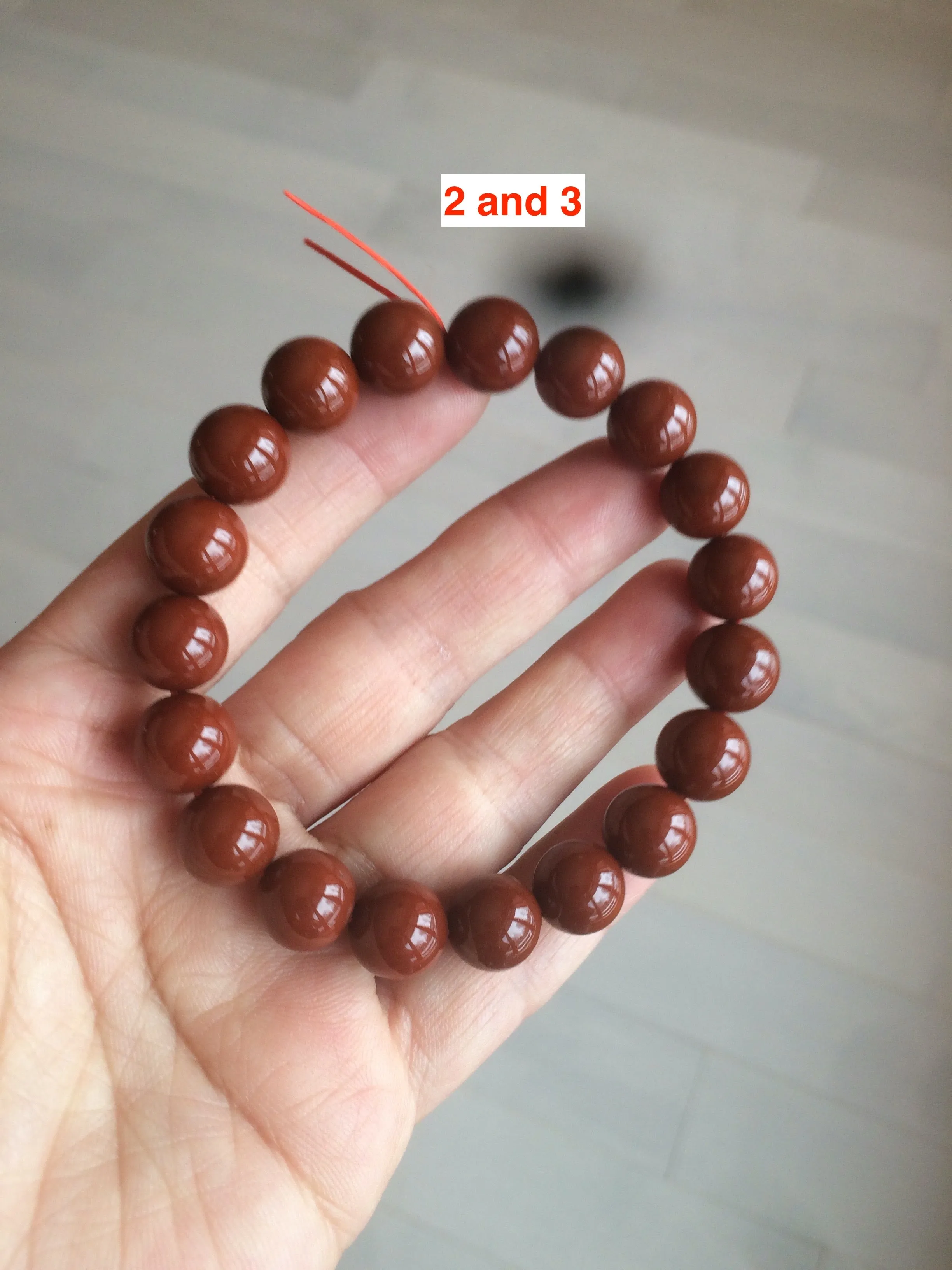 10-11.9mm 100% natural red agate bracelet CB33