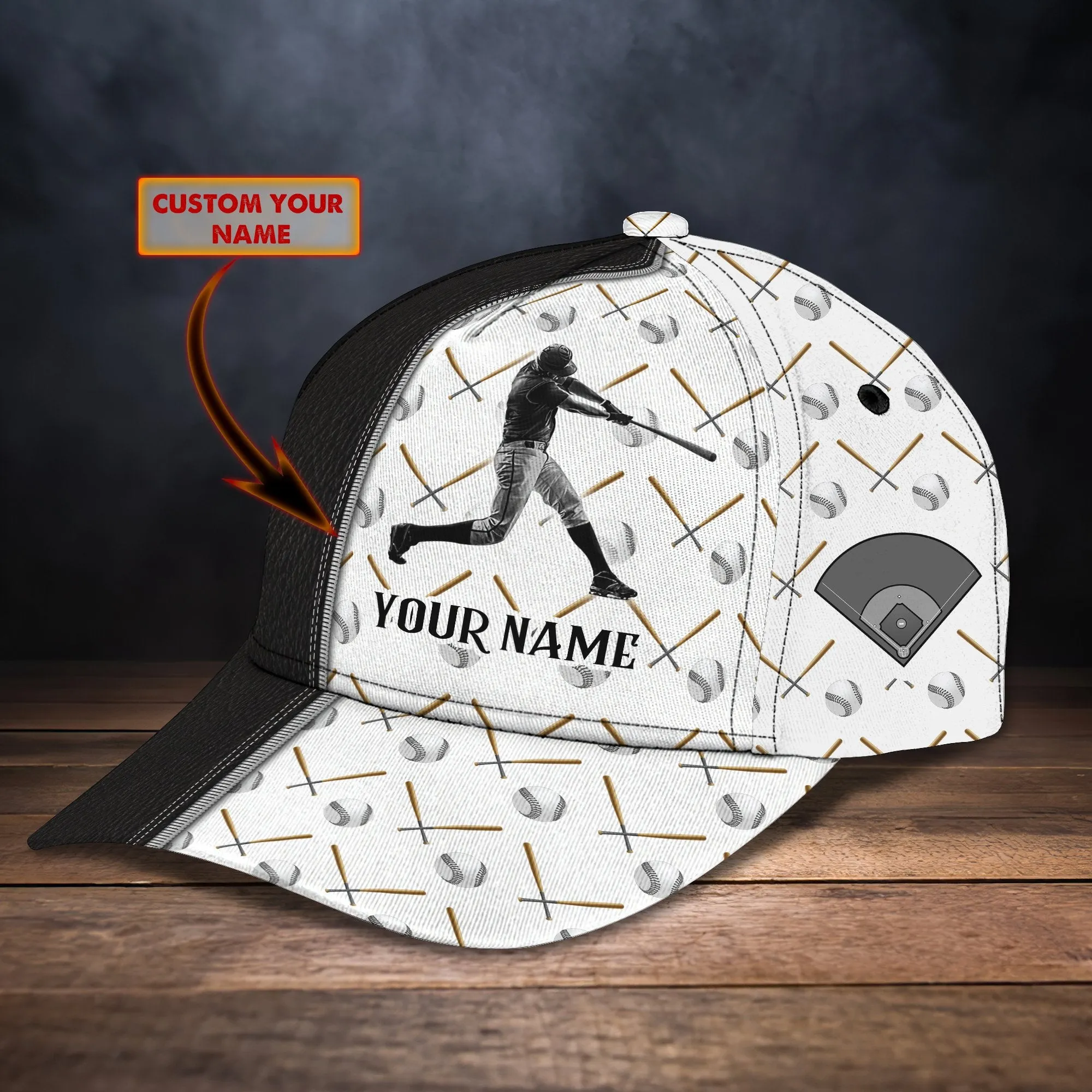 3D Classic Cap Baseball Personalized Name Cap C42 Namashops