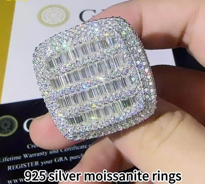 Baguette Square Shape Iced out Ring