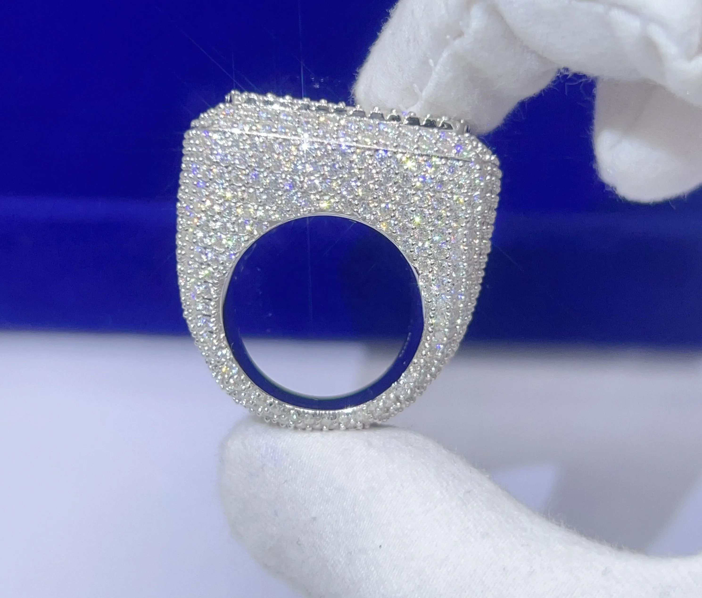Baguette Square Shape Iced out Ring