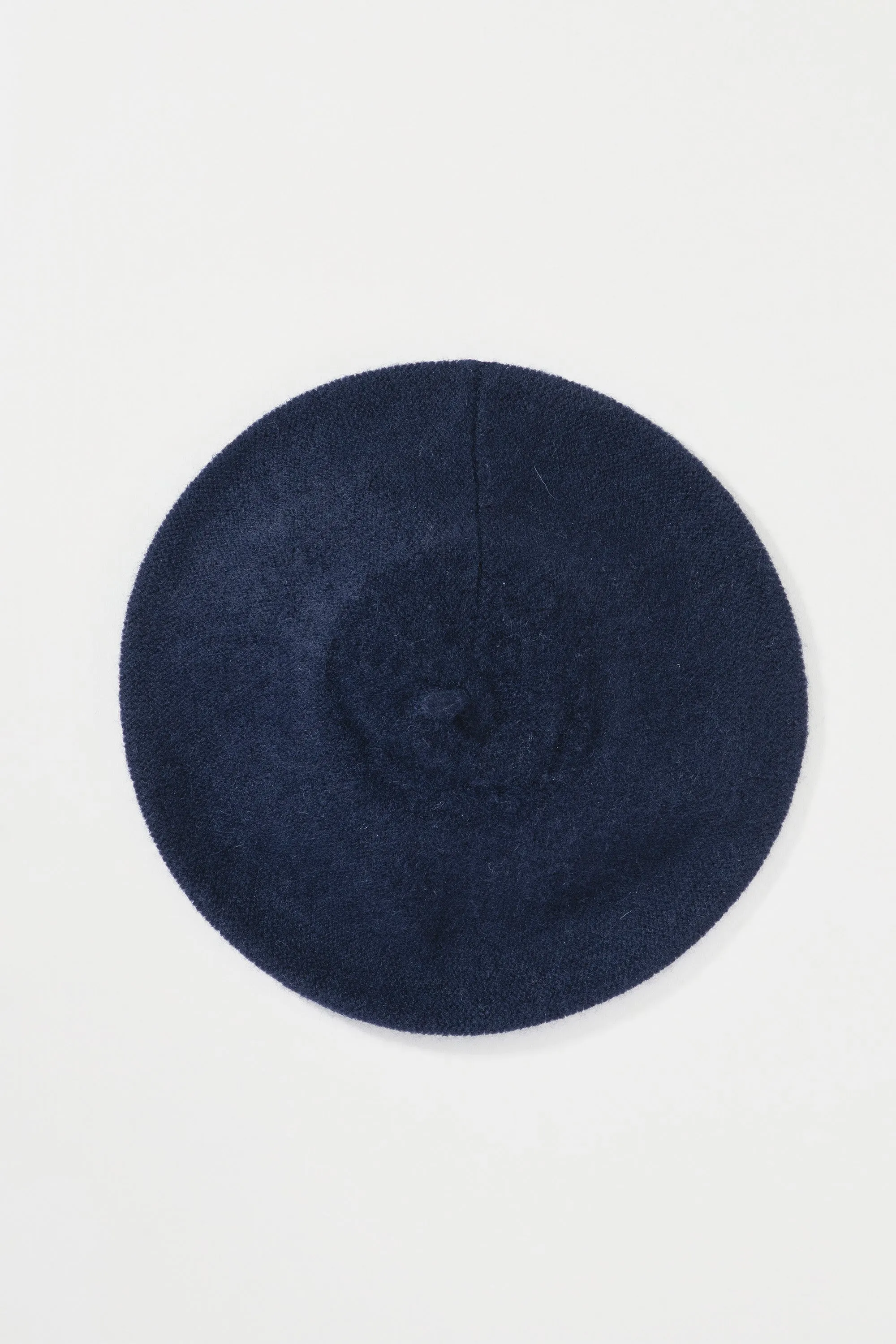 Cashmere Knitted Beret - Dark Navy