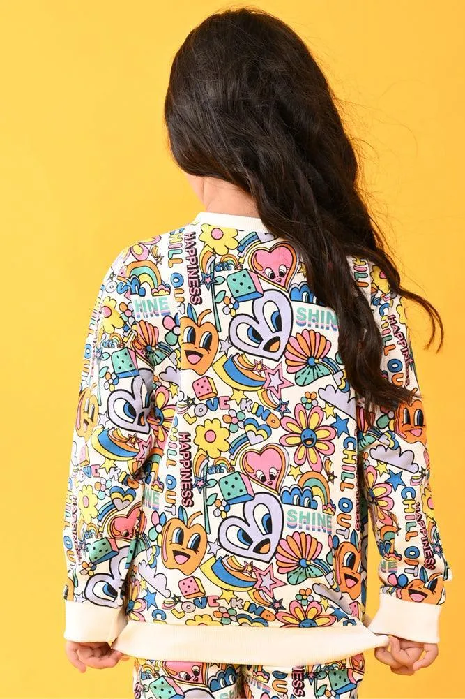 CHILL OUT FLEECE SWEATSHIRT - WHITE