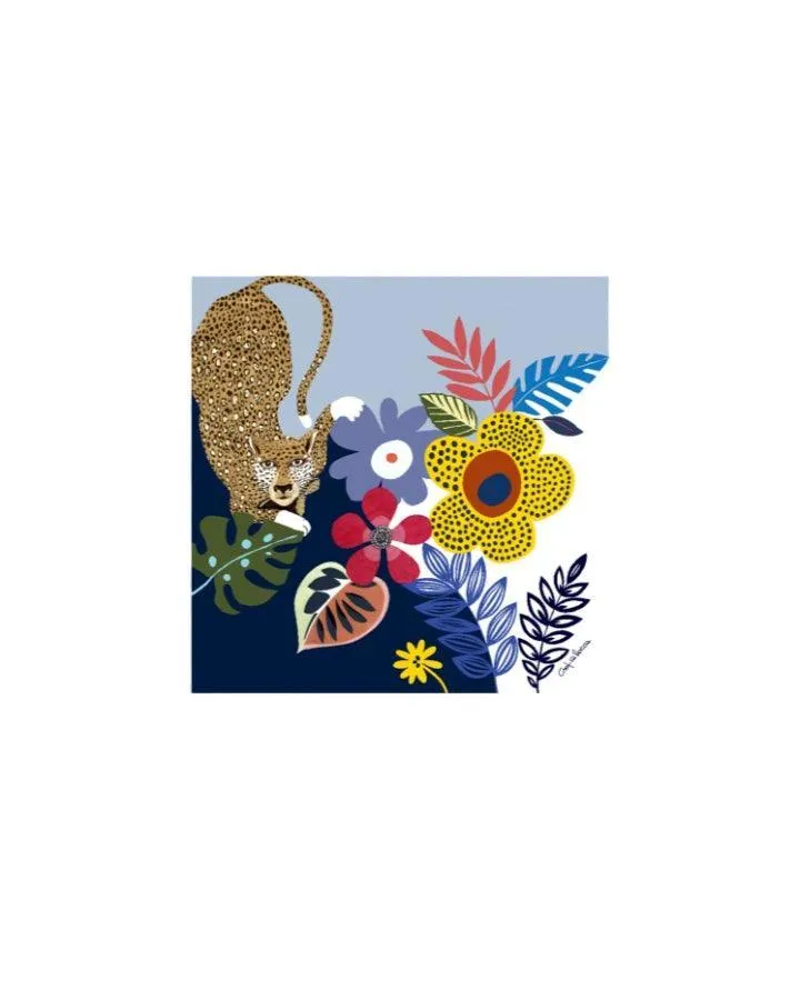 Cinzia Rocca Blue Jaguar Scarf