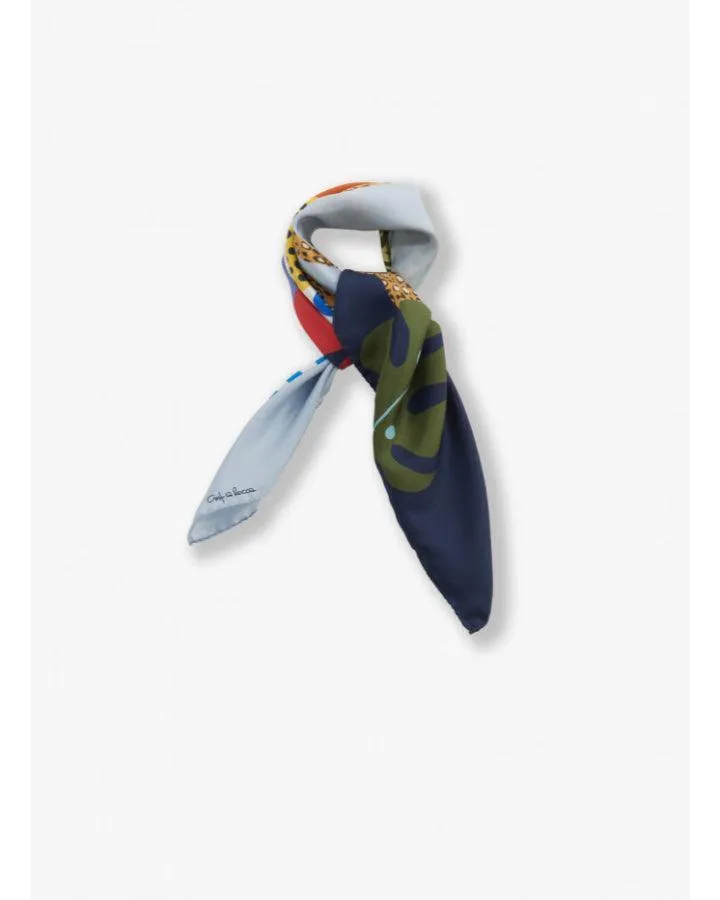 Cinzia Rocca Blue Jaguar Scarf