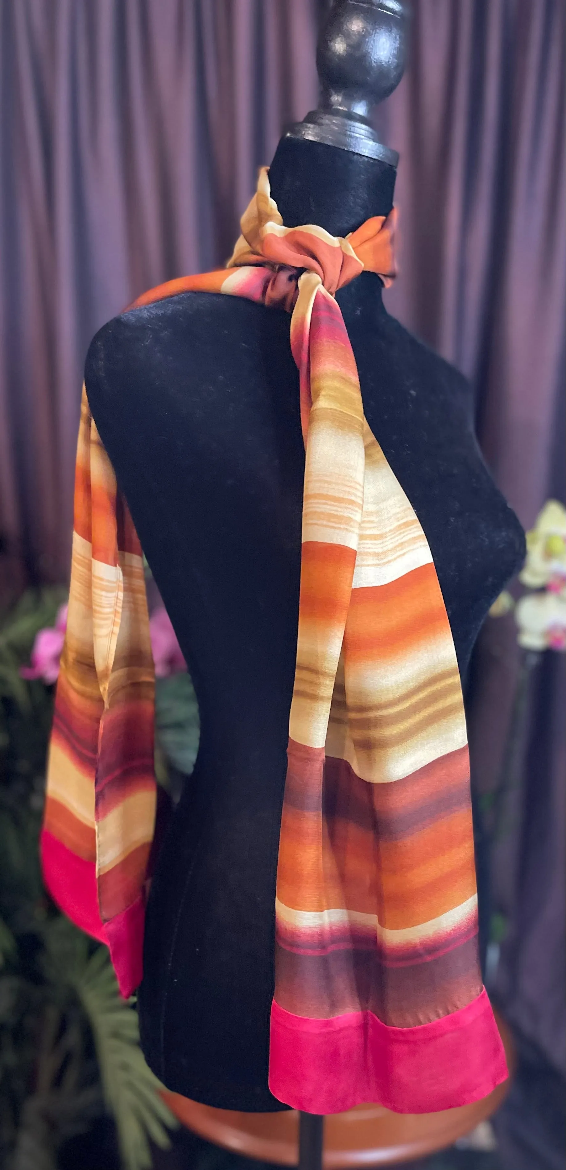 Designer Echo 100% Silk Oblong Scarf