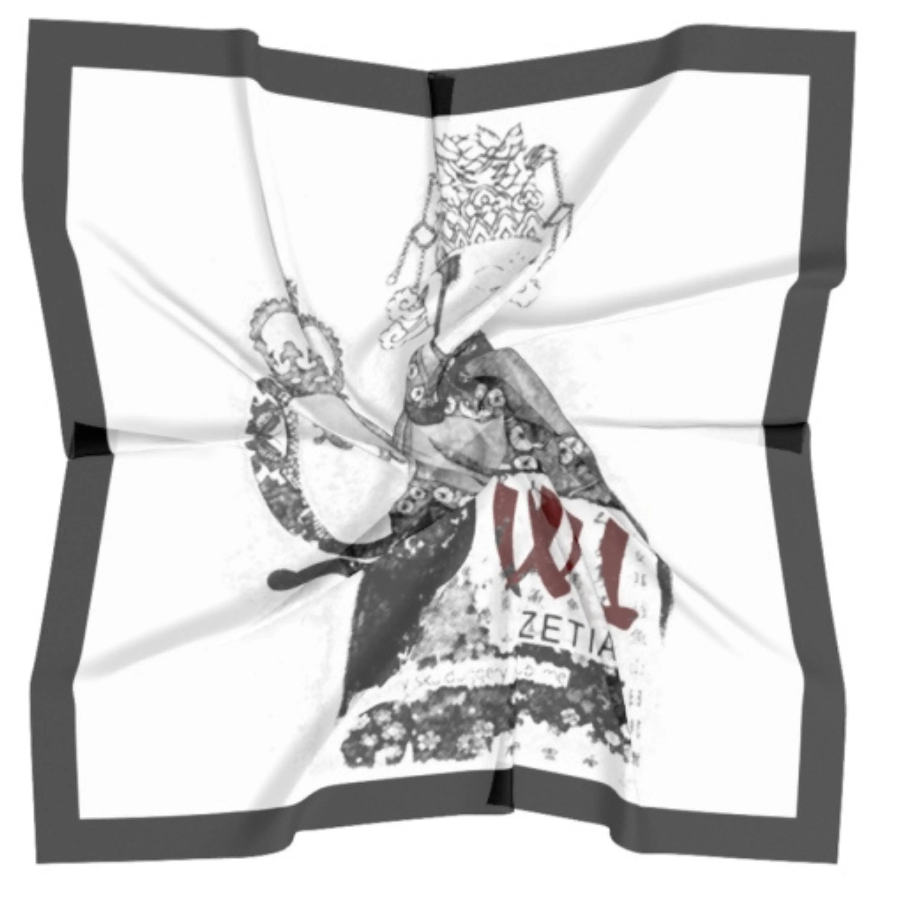 Empress Wu Zetian Silk Square Scarf