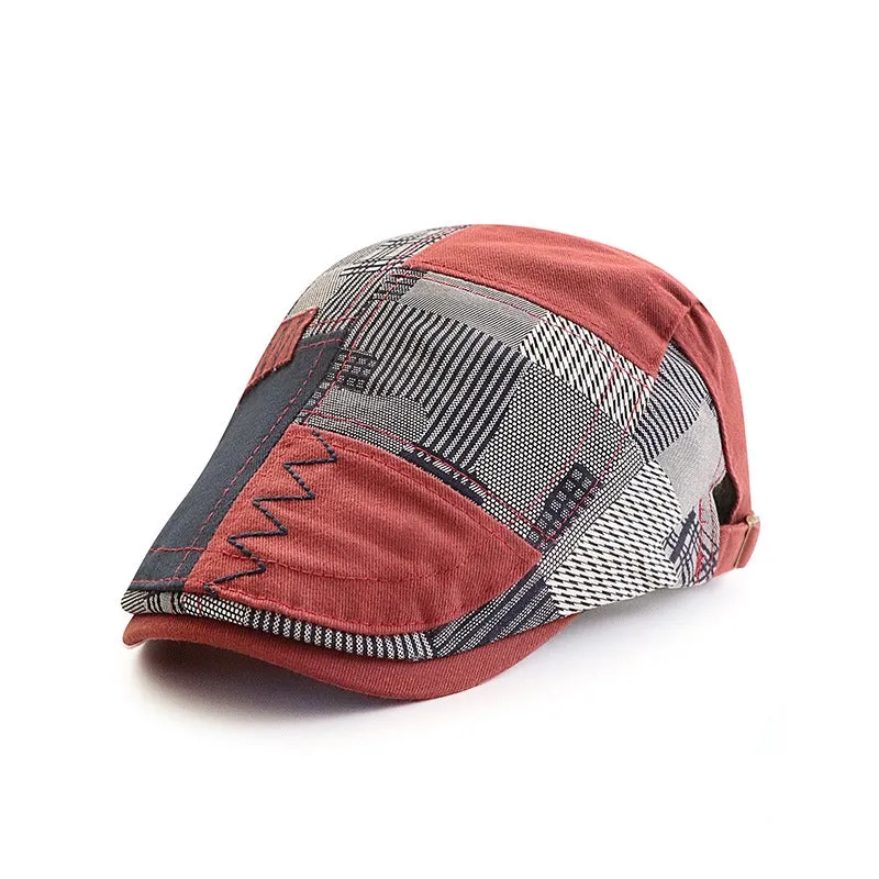 Fashion Newsboy Hat Adjustable Adjustable Plaid Hat