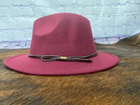 Felt Fedora With Leather Trim