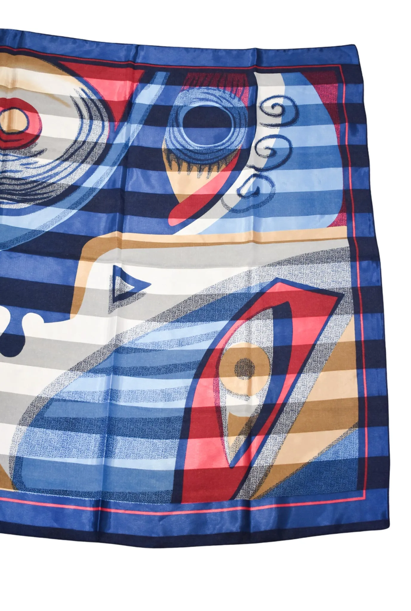 Funky red   blue art deco tie