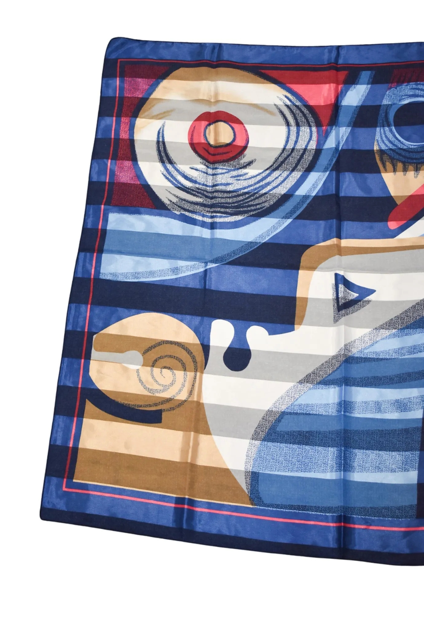 Funky red   blue art deco tie