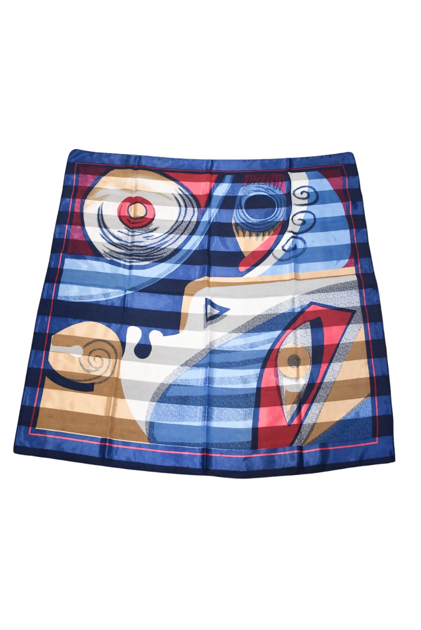 Funky red   blue art deco tie