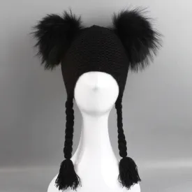 Genuine Fur Pompom Hat