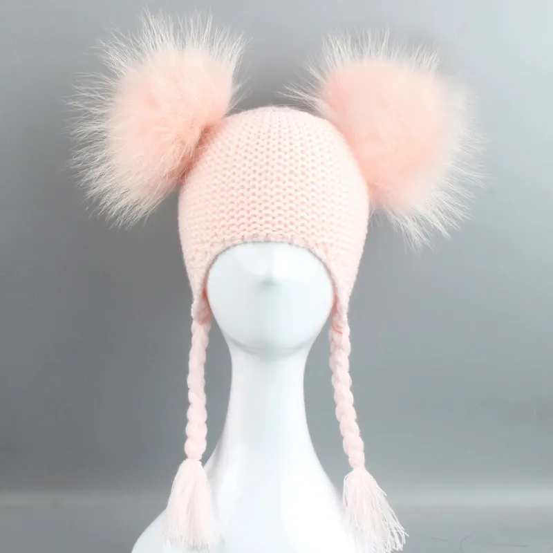 Genuine Fur Pompom Hat