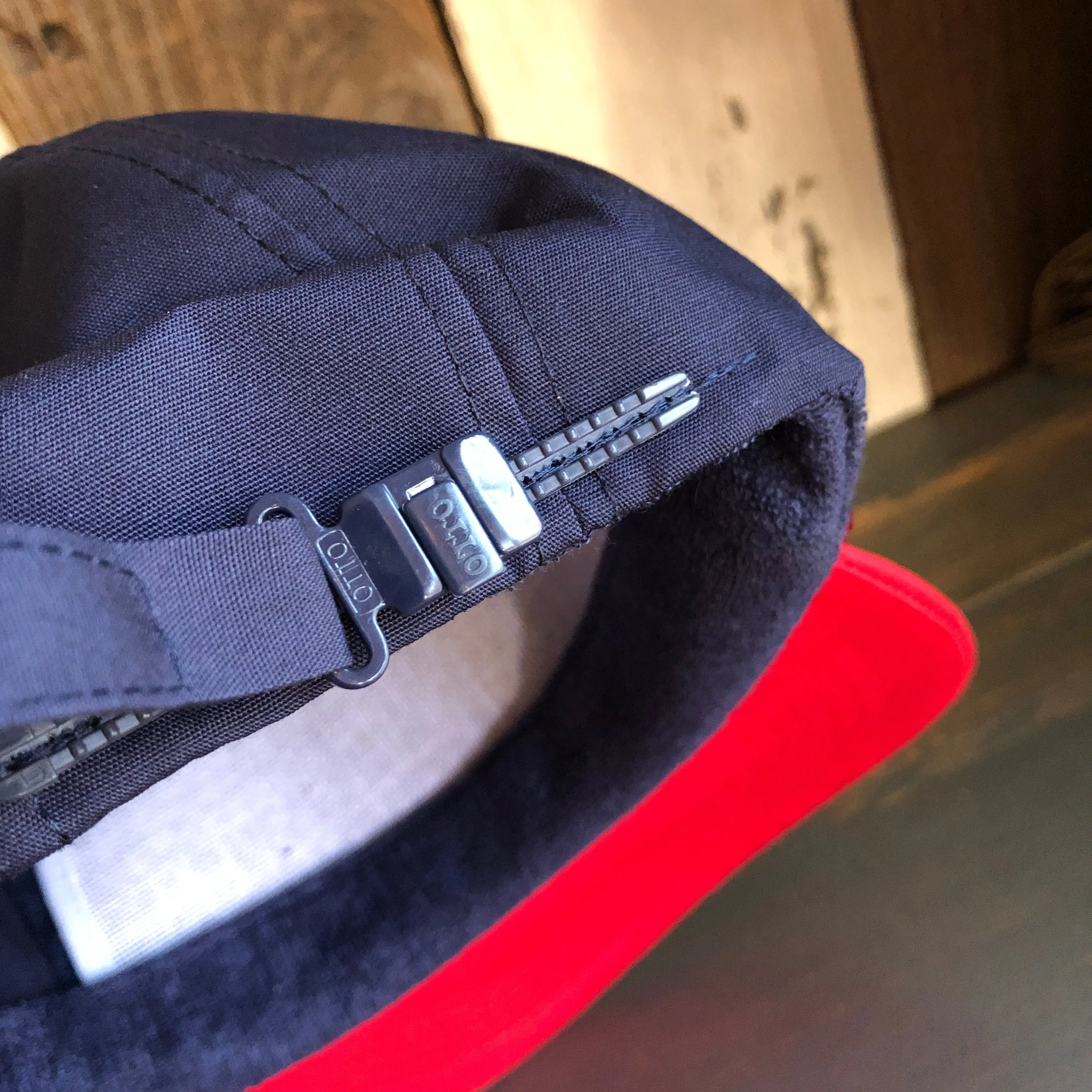 Hermosa Beach BLUE SUPREME HERMOSA 5 Panel High Crown Baseball Cap - Navy/Red