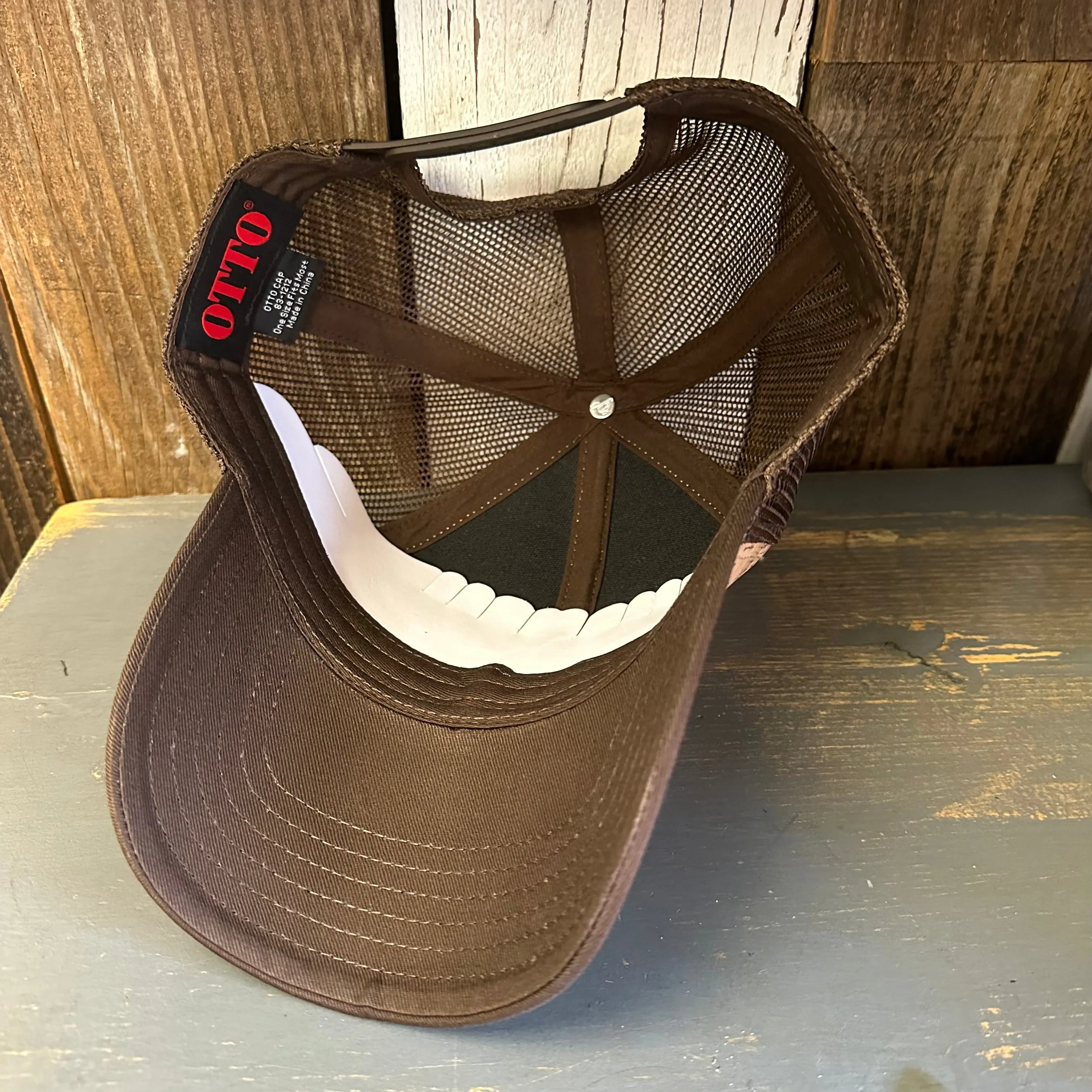 Hermosa Beach PIER AVE Premium Cork Low Profile Mesh Back Trucker Hat - (Brown/Cork)