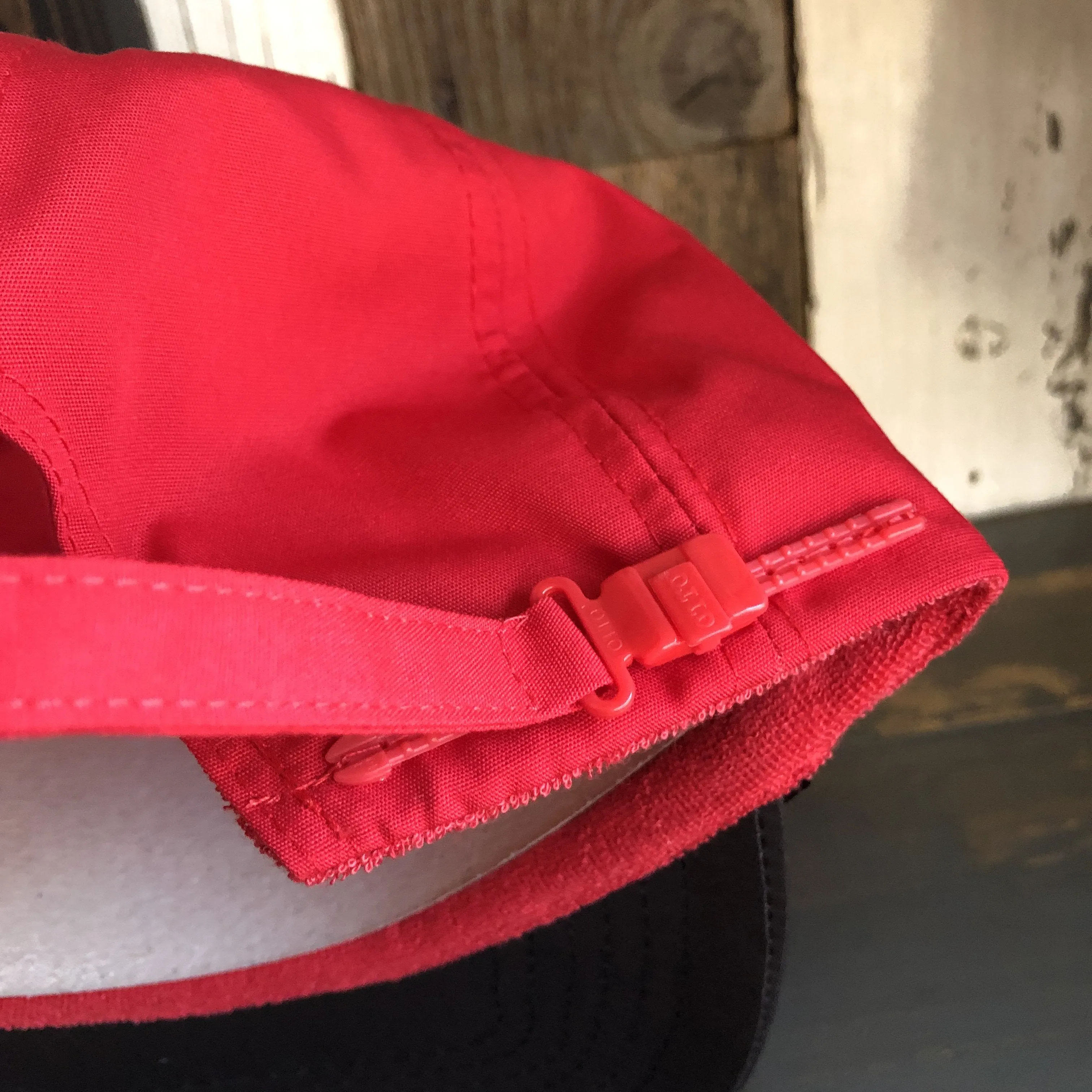 Hermosa Beach SUNBEAMS 5 Panel High Crown Baseball Cap - Black/Red
