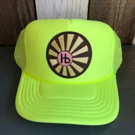Hermosa Beach SUNBEAMS Trucker Hat - Neon Yellow