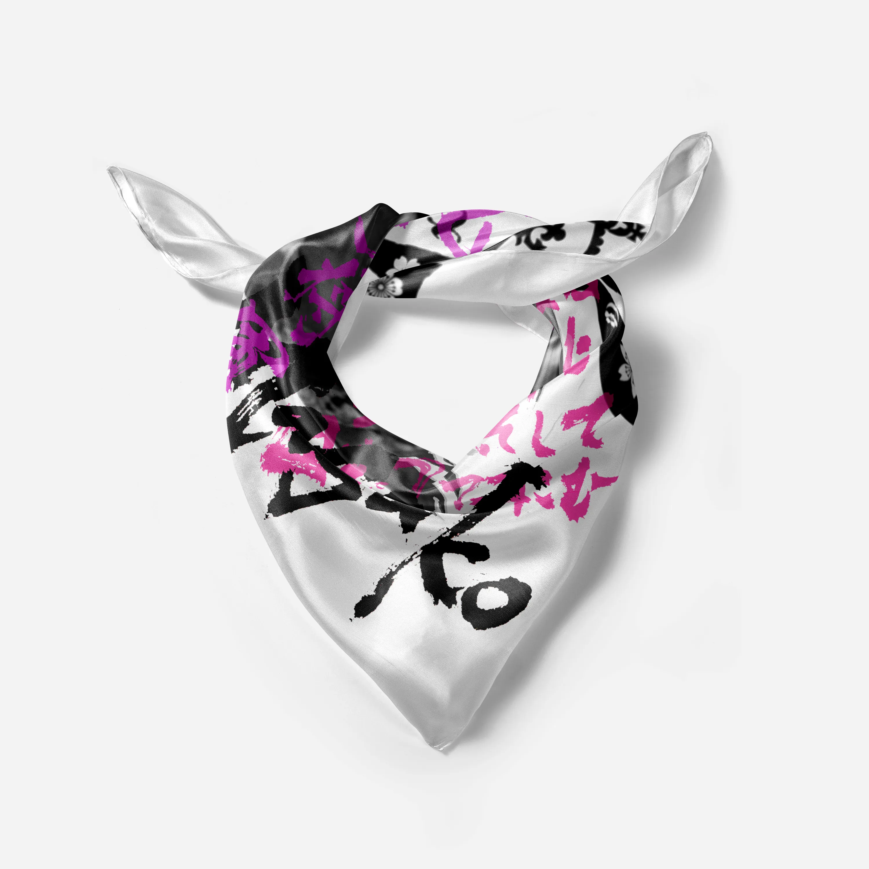 Hojo Masako Graffiti Silk Square Scarf