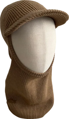 Lacoste Beige Ribbed Wool Balaclava With Visor One Size