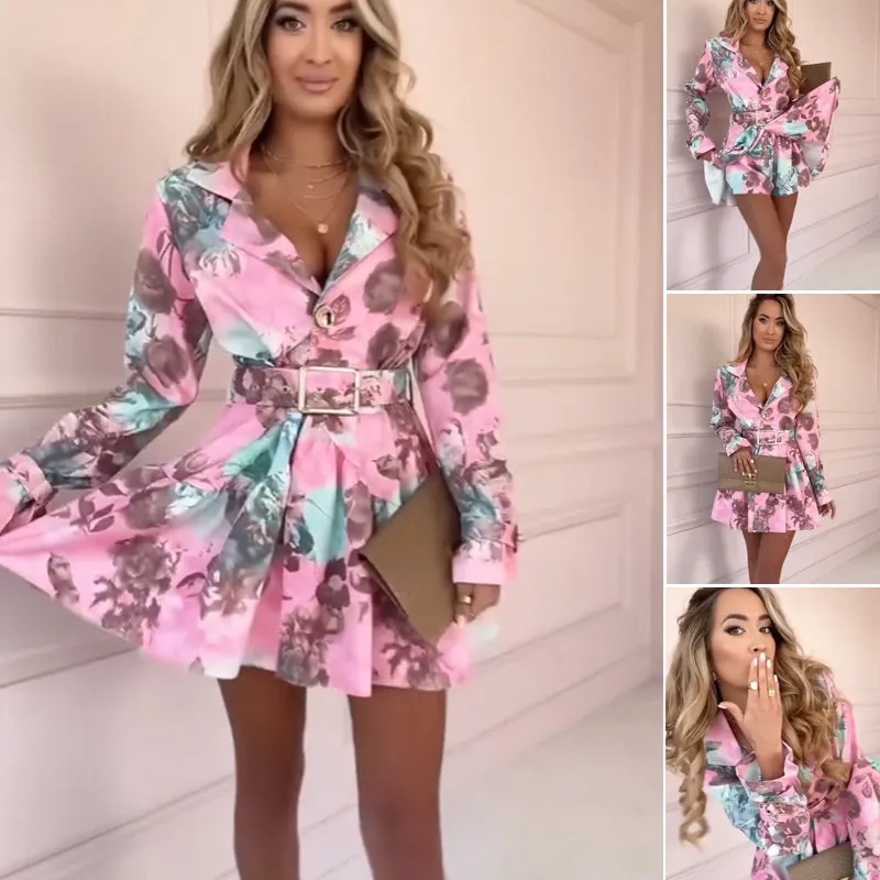 Limited time 50% off! Women's Fashion Floral Waisted Long Sleeve DressesThe more you buy, the higher the discount