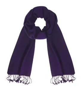 Pure Cashmere Wool Unisex Scarf - Purple