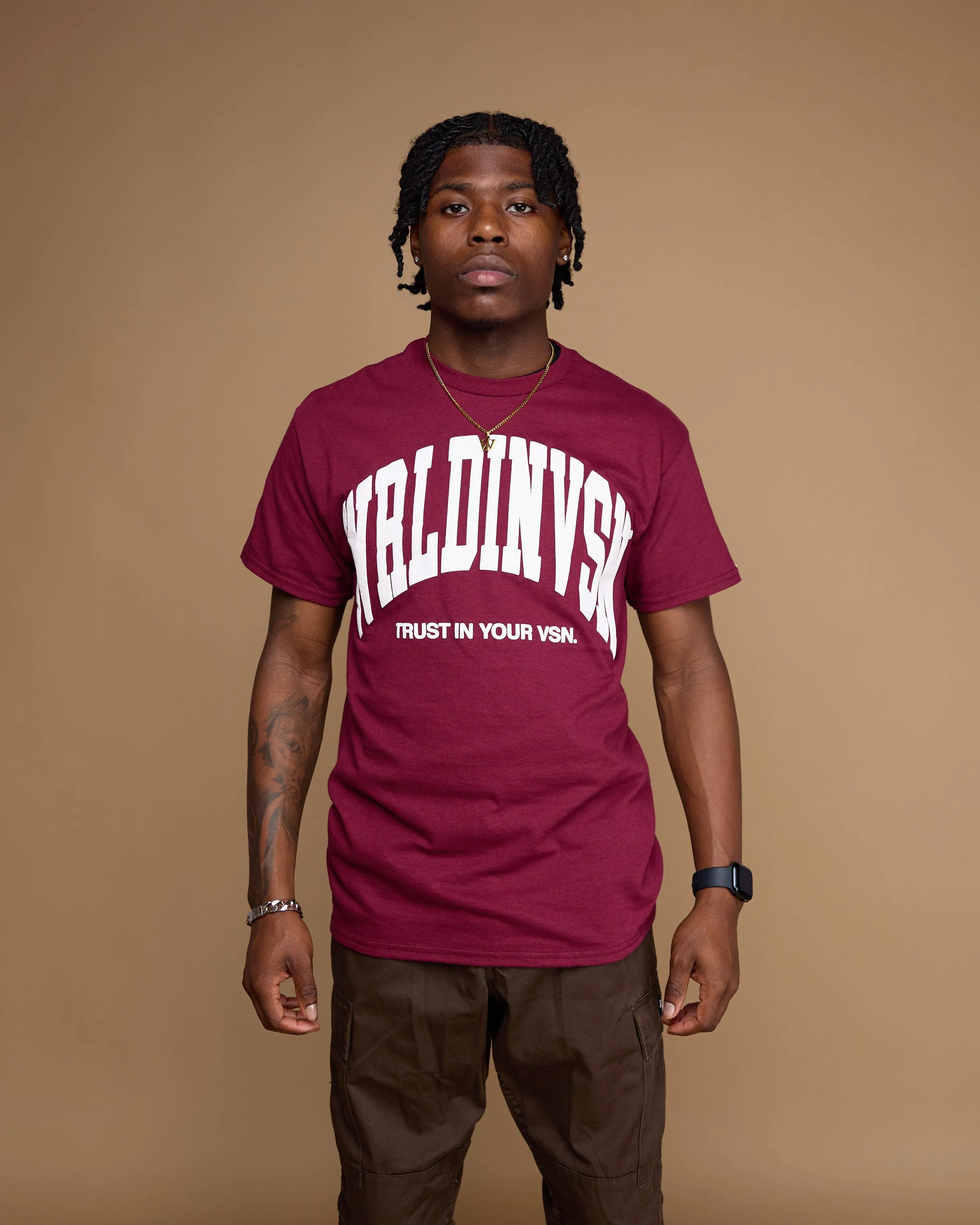 "Big Arch" Tee (Wine/Puff White)