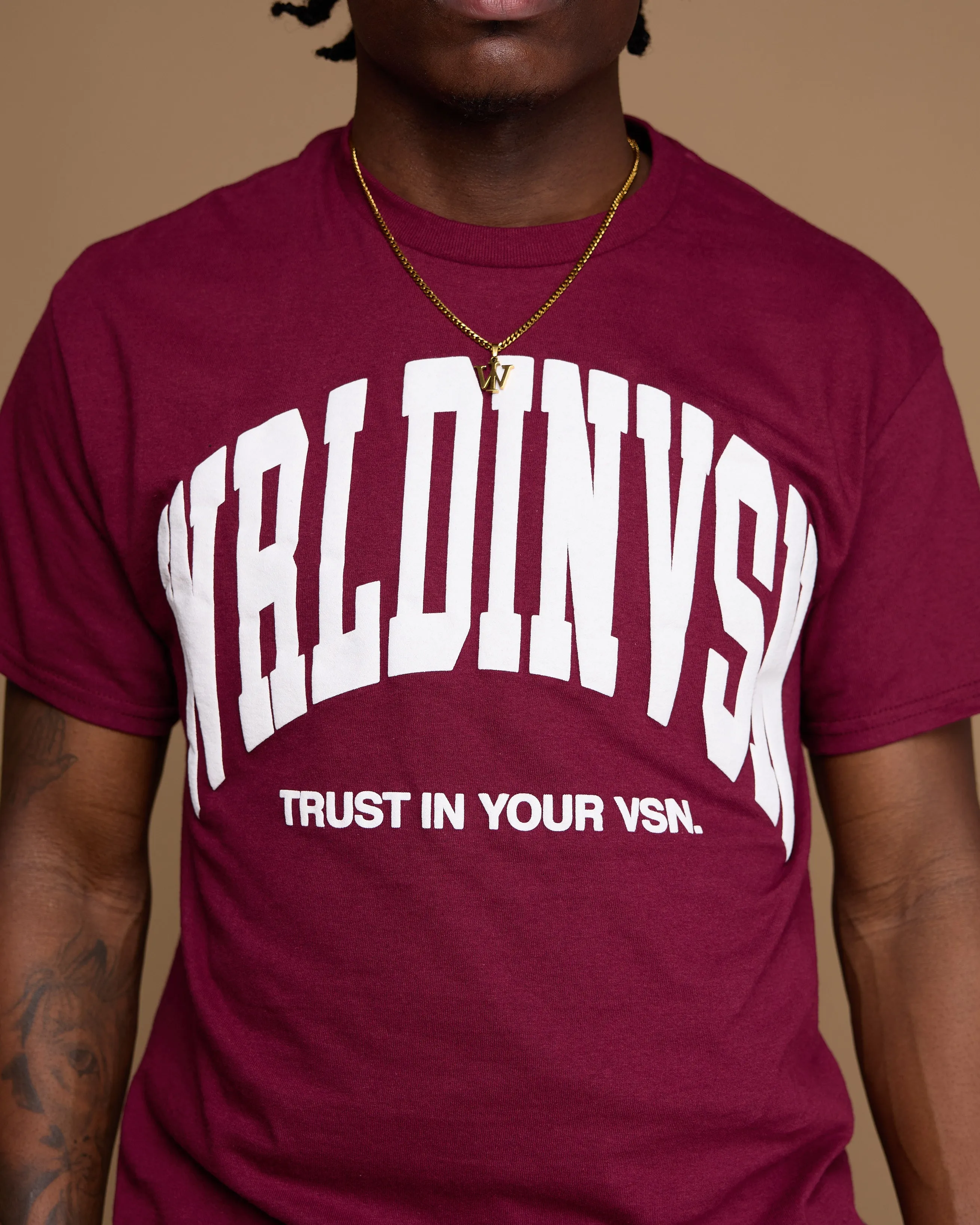 "Big Arch" Tee (Wine/Puff White)