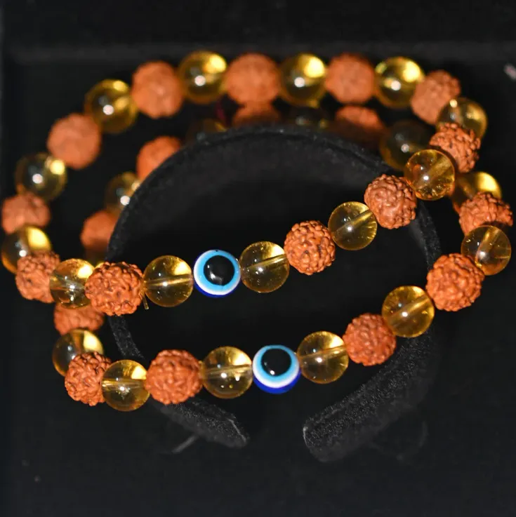Rudraksha Citrine Bracelet: BUY 1 GET 1 FREE