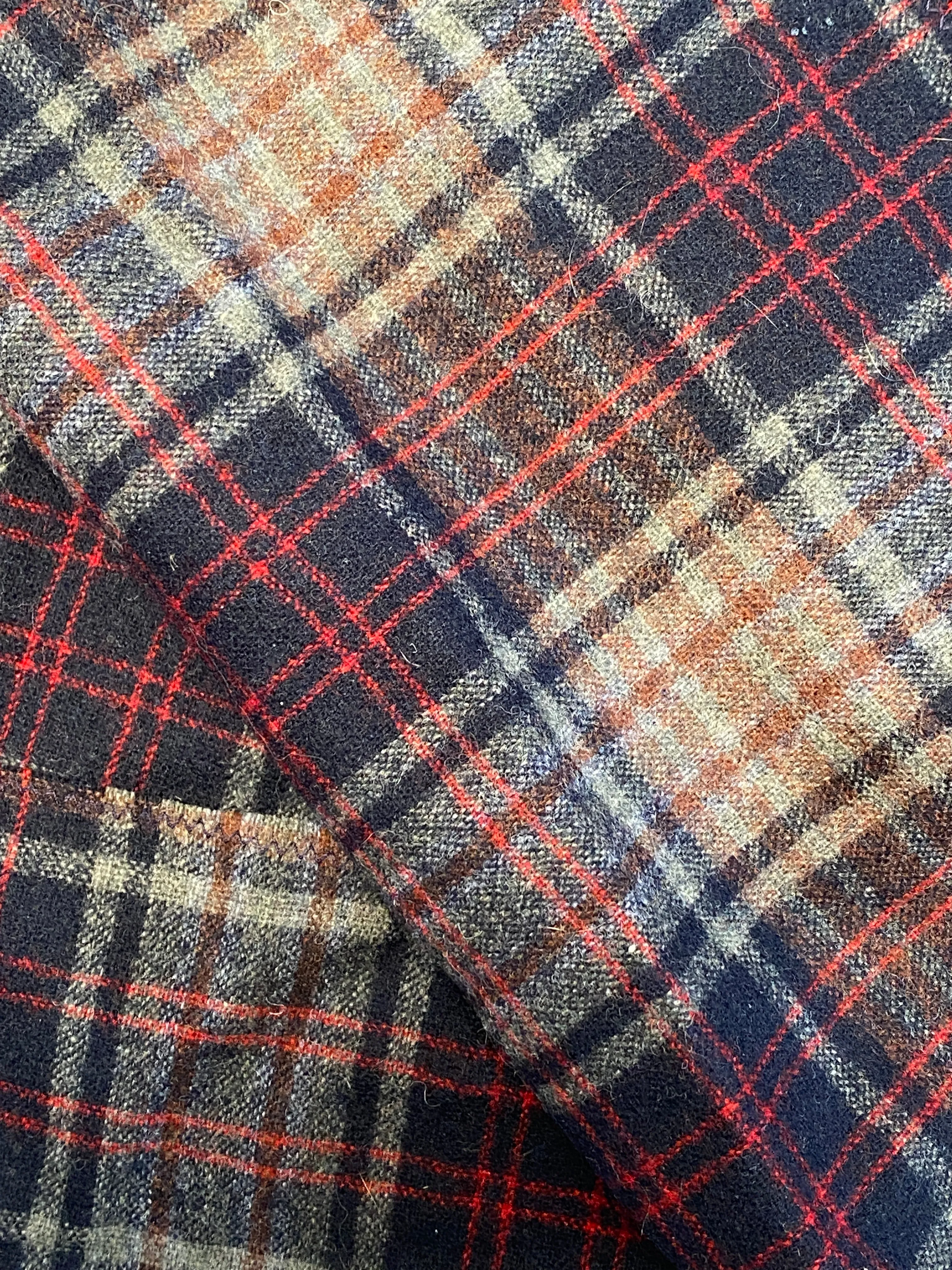 Vintage Wool Plaid Scarf