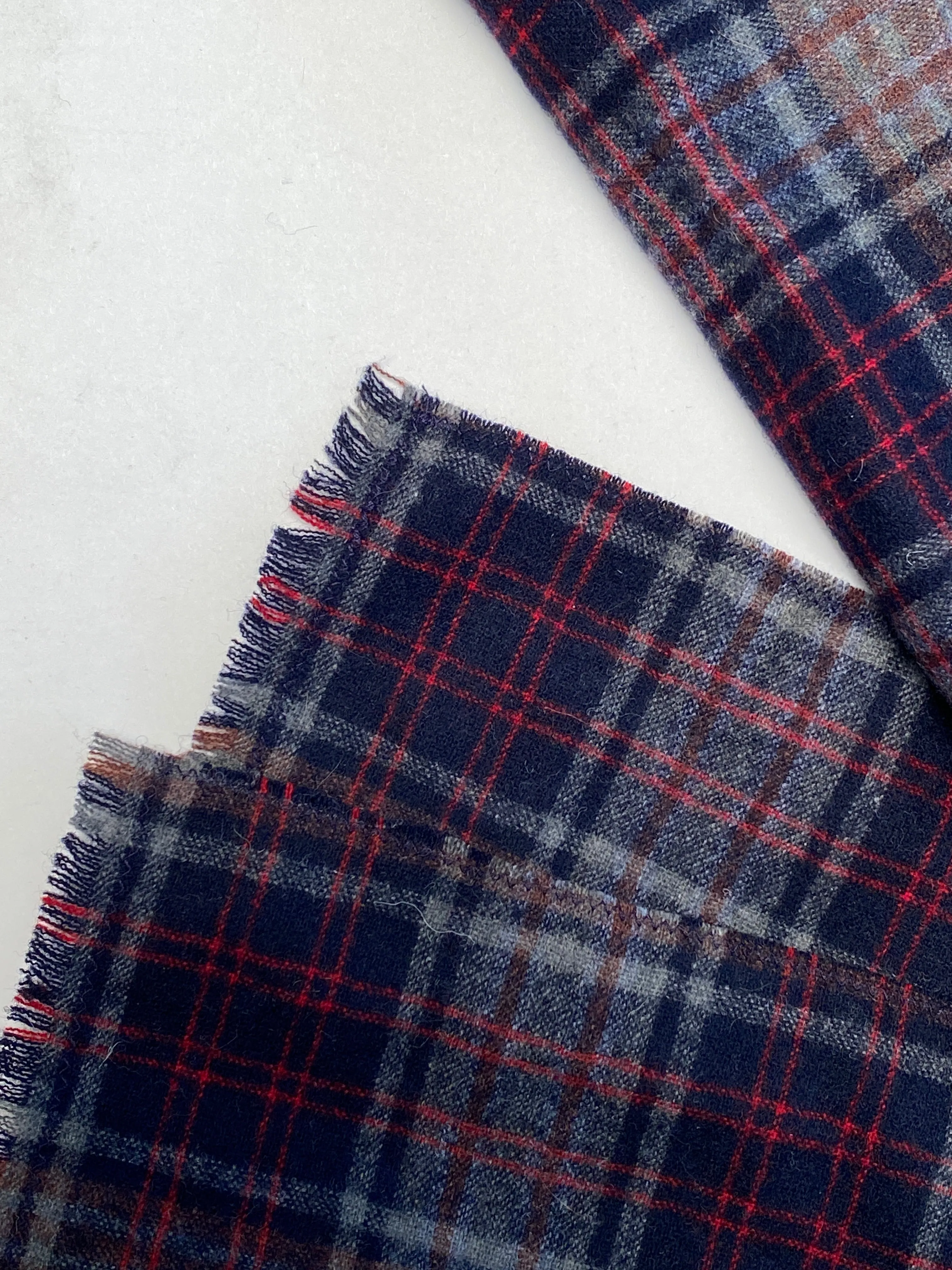 Vintage Wool Plaid Scarf
